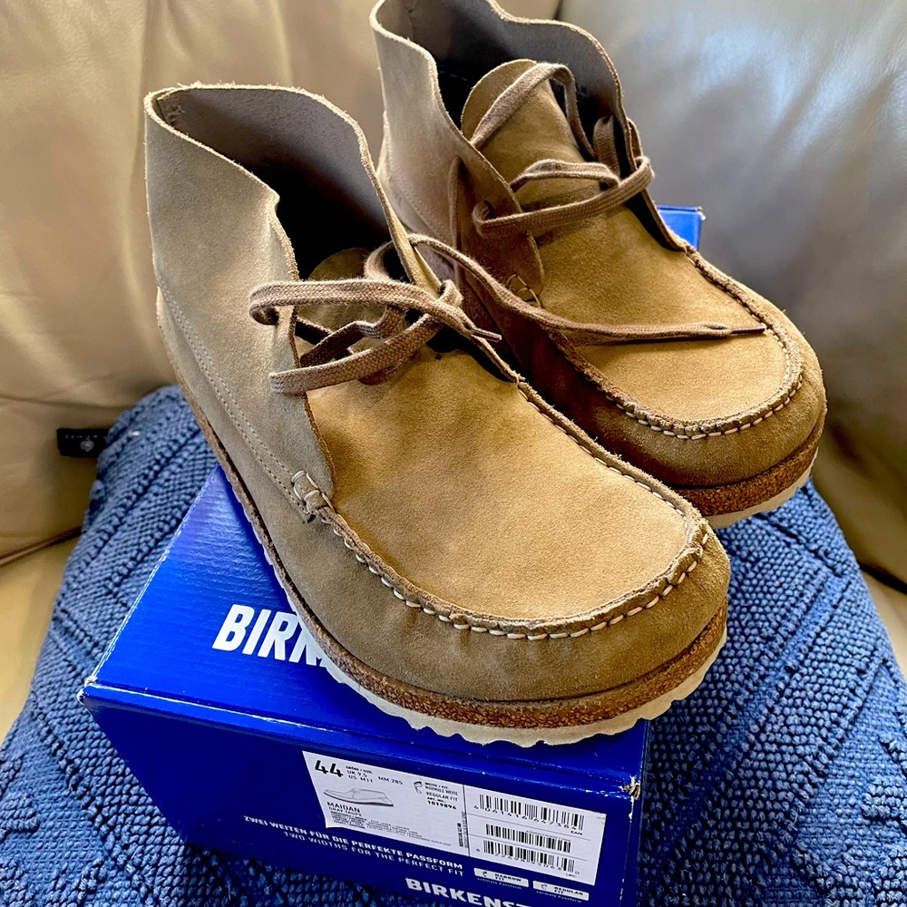 Birkenstock Maidan US M11 suede gray-taupe shoes—like new